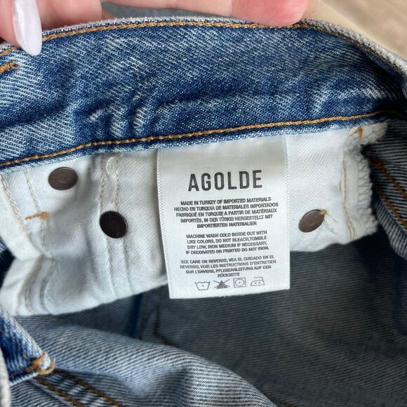 AGOLDE Parker Vintage Cut Off Denim Shorts in Freewheeling Size 25 - Picture 4 of 5